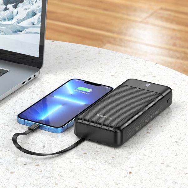 Power Bank Внешний аккумулятор Borofone BJ20A 20000mAh 2USB, Type-C, с кабелями id_2382 фото