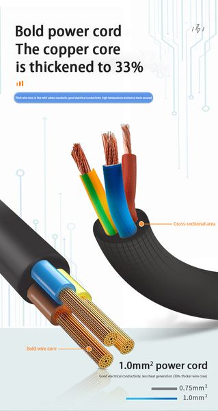 Сетевой фильтр питания Power Socket F07U 6 розеток +4USB +Type-C Port 2m, сетевой удлинитель розеток, черный id_2684 фото