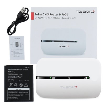 Аккумуляторный роутер 4G LTE с Wi-Fi 150Mbps TABWD MF920 модем 3G, маршрутизатор для SIM-карт 2978 фото