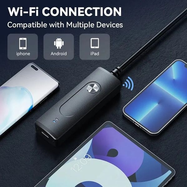 Wi-Fi ендоскоп бездротовий W300 PRO 1080p HD, бороскоп із мінікамерою для Android, iOS 1 м підсвітка id_3107 фото