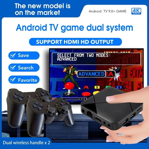 Портативна игровая консоль приставка GAME BOX M8 MINI 64gb 4K Android TV два беспроводных джойстика id_2764 фото