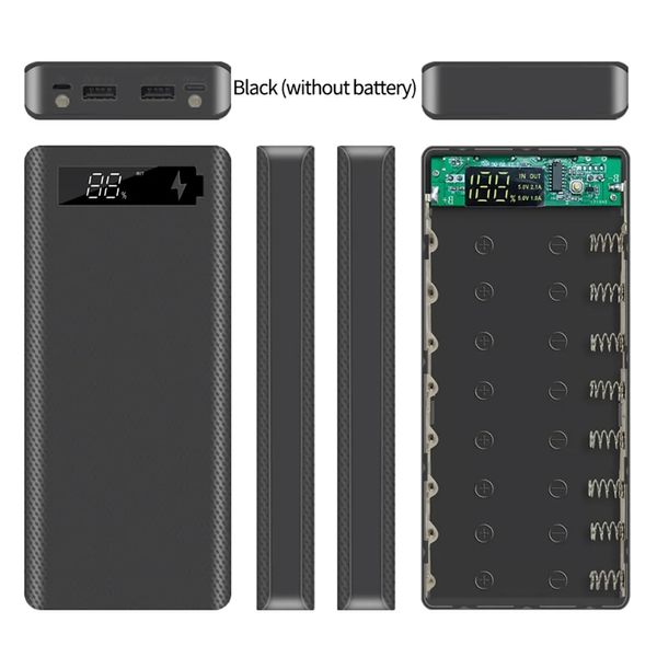 Корпус коробка Power Bank Case DIY M8, 8 x 18650 LCD 2xUSB, 1xTYPE-C, 2xLED id_2365 фото