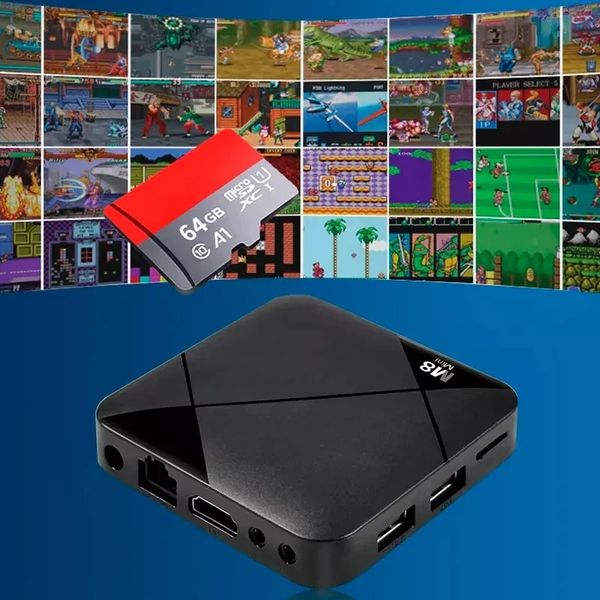 Портативна игровая консоль приставка GAME BOX M8 MINI 64gb 4K Android TV два беспроводных джойстика id_2764 фото