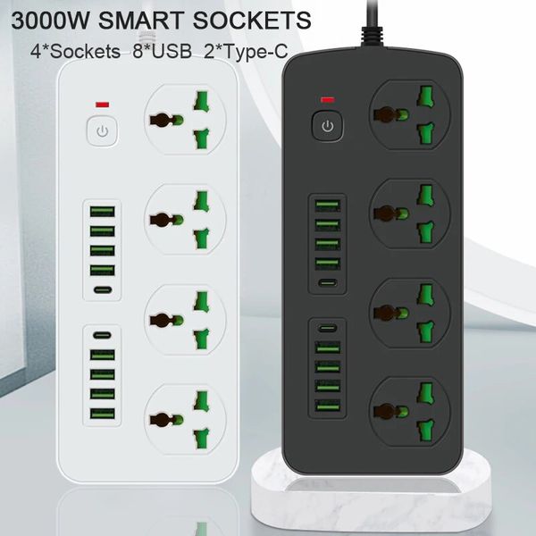 Сетевой фильтр питания Power Socket T25 4 розетки + 8USB + 2Type-C PD, 2m сетевой удлинитель розеток, черный id_2717 фото