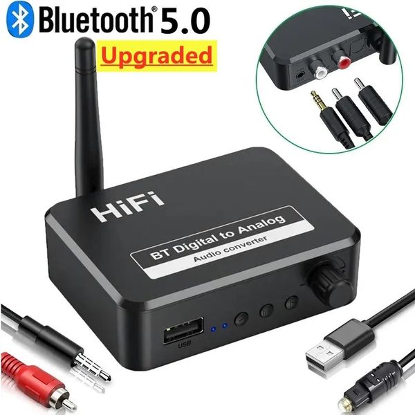 ЦАП HiFi, цифровой аналоговый конвертер Toslink, Bluetooth приёмник, SPDIF, USB в 2.0 RCA, 3.5mm AUX id_2788 фото