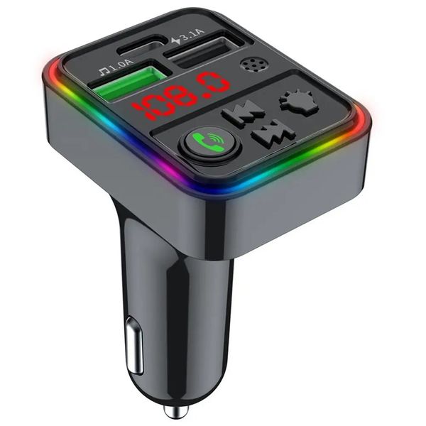 FM-трансмиттер модулятор CAR F18 RGB 12-24V Wireless car kit 2 USB id_2431 фото