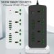 Сетевой фильтр питания Power Socket T25 4 розетки + 8USB + 2Type-C PD, 2m сетевой удлинитель розеток, черный id_2717 фото 8