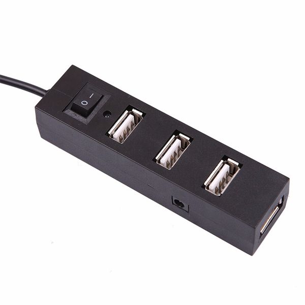 Хаб USB 2.0 HUB 4 порта, Black, 480Mbts питание от USB, с кнопкой вкл./выкл q300 770028362 фото