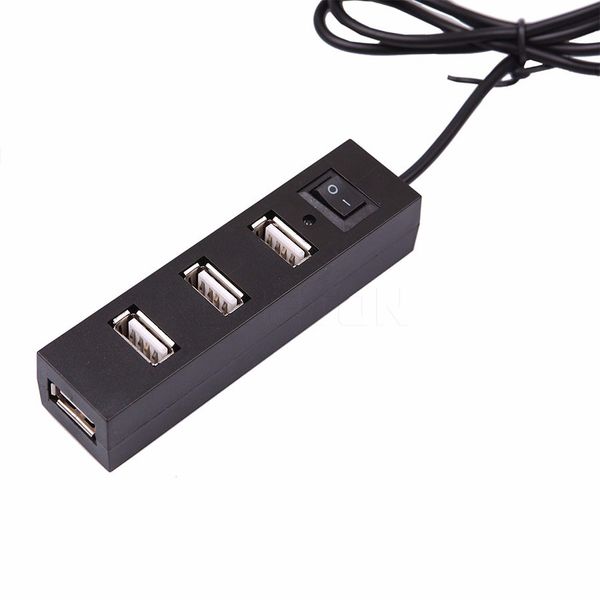 Хаб USB 2.0 HUB 4 порта, Black, 480Mbts питание от USB, с кнопкой вкл./выкл q300 770028362 фото