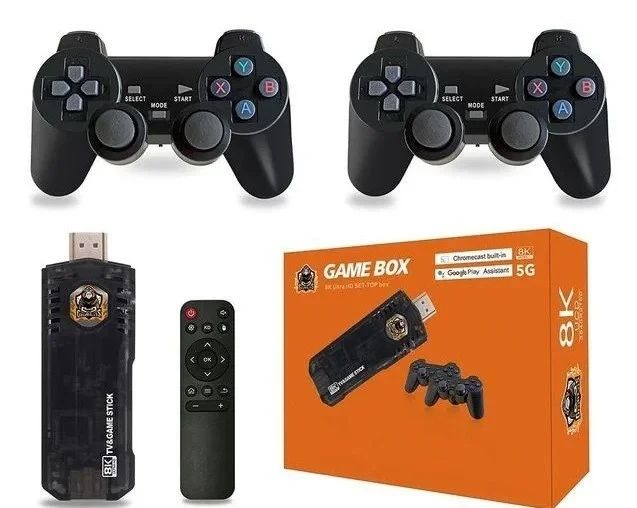 Портативна игровая консоль приставка GAME STICK BOX 8K 64gb Android TV два беспроводных джойстика id_2765 фото