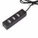 Хаб USB 2.0 HUB 4 порта, Black, 480Mbts питание от USB, с кнопкой вкл./выкл q300 770028362 фото 2