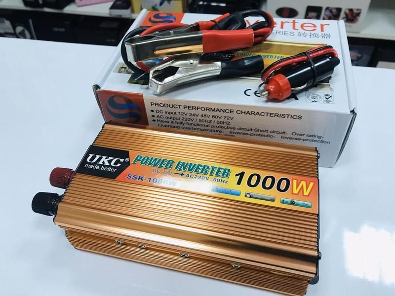 Преобразователь напряжения, инвертор автомобильный 1000W UKC, 12/220 1660688379 фото