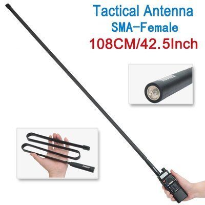 Складна тактична антенна ABBREE 108см SMA-Female Dual Band 144/430Mhz Baofeng UV 5R UV82 UV 13 PRO BF 888S id_2513 фото