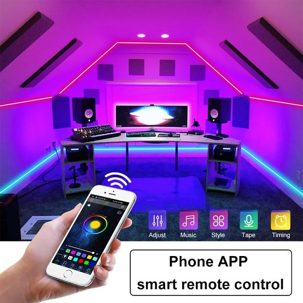 Светодиодная LED лента RGB 5050 5M 150 LEDS bluetooth с контроллером и пультом USB APP Control id_2648 фото