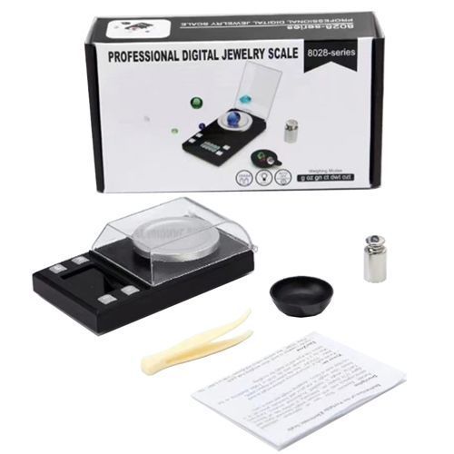 Високоточні ювелірні ваги PROFESSIONAL DIGITAL JEWELRY SCALE 50g/0.001g + гиря 50г + пінцет + чаша id_3366 фото