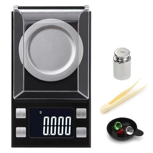 Високоточні ювелірні ваги PROFESSIONAL DIGITAL JEWELRY SCALE 50g/0.001g + гиря 50г + пінцет + чаша id_3366 фото