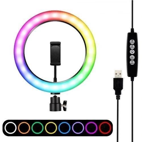 Кільцева лампа MJ33 Rgb 33см Селфі Led кільце різнокольорове + штатив 200см 1393543686 фото