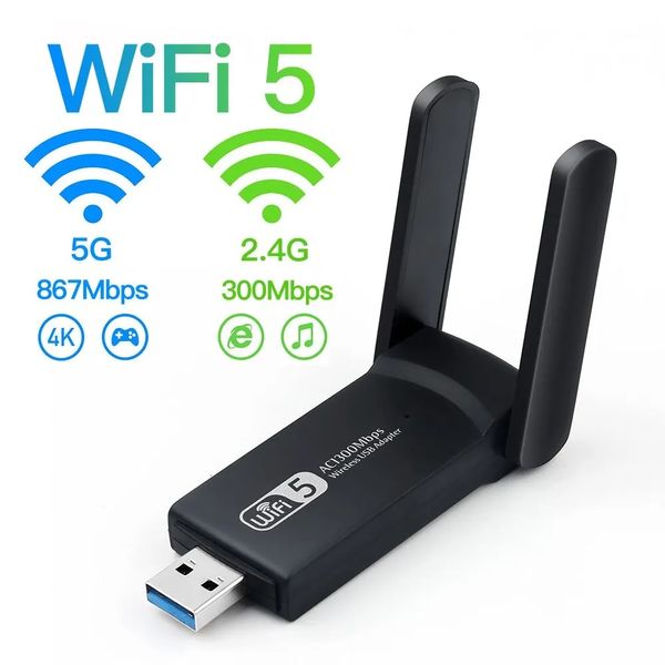 USB 3.0 WiFi адаптер 1300Mbps 2.4GHz/5GHz Adapter Dual Band id_2603 фото