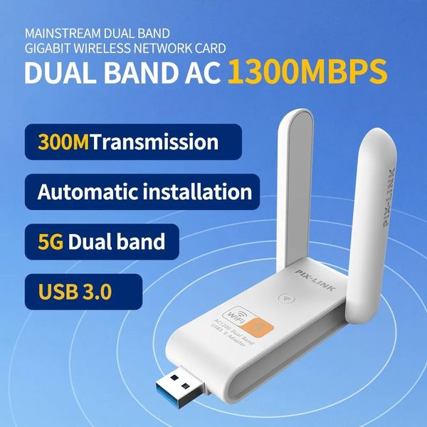 USB 3.0 WiFi адаптер PIX-LINK 1200 Mbps 2.4GHz/5GHz Adapter Dual Band id_2646 фото