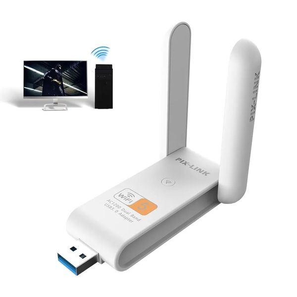 USB 3.0 WiFi адаптер PIX-LINK 1200 Mbps 2.4GHz/5GHz Adapter Dual Band id_2646 фото