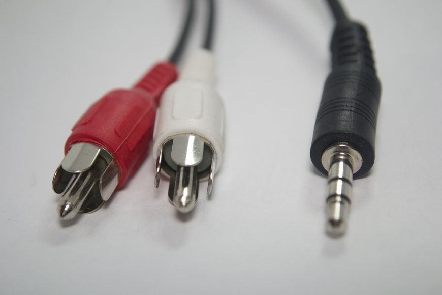 Кабель 2RCA-3.5mm 1.5m, Шнур 2r-3.5mm, Кабель-переходник аудио стерео, Шнур для подключения звука разъем "тюльпан" 566065060 фото