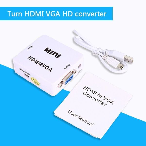 Конвертер HDMI to VGA переходник, адаптер, 1080p с питанием 755824961 фото