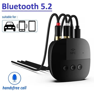 NFC Bluetooth AUX адаптер 5.2 BR06 аудио приемник стерео ресивер 3.5mm jack rca id_2610 фото