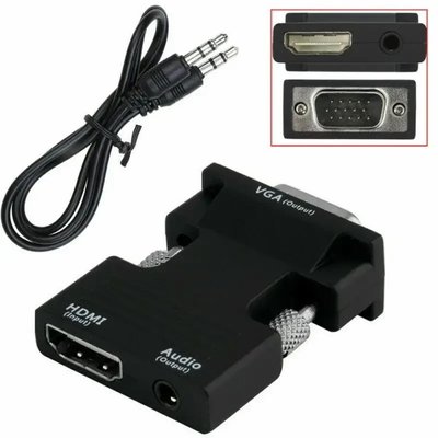 Конвертер HDMI to VGA с аудио, с HDMI на VGA OUT Black с звуком 1609728801 фото