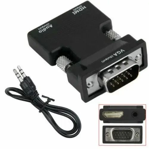 Конвертер HDMI to VGA с аудио, с HDMI на VGA OUT Black с звуком 1609728801 фото