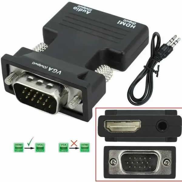 Конвертер HDMI to VGA с аудио, с HDMI на VGA OUT Black с звуком 1609728801 фото