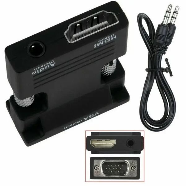 Конвертер HDMI to VGA с аудио, с HDMI на VGA OUT Black с звуком 1609728801 фото