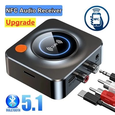 NFC Bluetooth адаптер 5.1 C52 аудио приемник стерео ресивер Stereo Music Wireless Bluetooth Receiver TF Card RCA 3.5mm AUX id_2685 фото