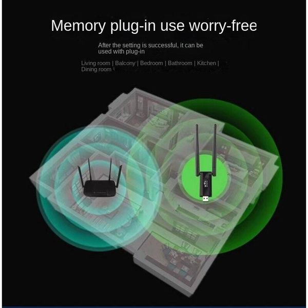 USB WiFi адаптер репитер 300Mbps 2.4GHz 2*3dBi 802.11b/g/n Adapter Repeater 9205 фото