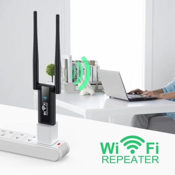 USB WiFi адаптер репитер 300Mbps 2.4GHz 2*3dBi 802.11b/g/n Adapter Repeater 9205 фото