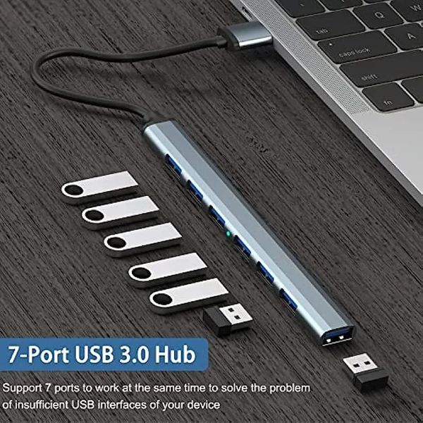 Разветлитель 2 в 1 USB HUB 3.0 TYPE-C | 7 PORTS | USB-хаб | Splitter 7 Port id_2665 фото