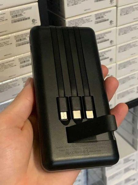 Power bank WUW U43 10000 mAh с проводами Micro, TypeC, Lightning | Внешний аккумулятор | Портативная зарядка id_2425 фото