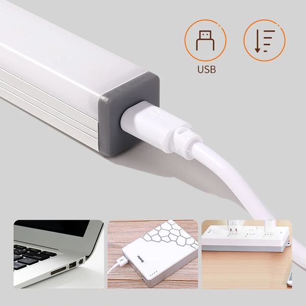 Led аккумуляторная лампа USB с датчиком движения 21см 28LED, 3000K/4500K/6000K фонарь кемпинговый id_2670 фото