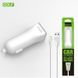 Автомобильное зарядное устройство GOLF GF-C3 Car charger + Lightning cable 1USB 1A White 602057289 фото 2