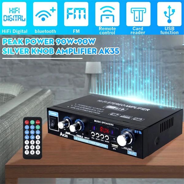 HiFi цифровой усилитель Woopker AK35, 30 Вт, Bluetooth, USB, SD, MIC, радио, аудиоусилитель id_3189 фото