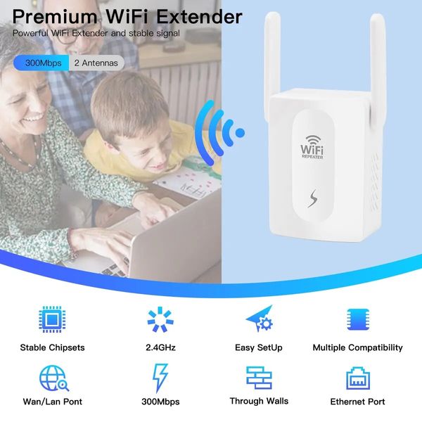 Ретранслятор WiFi 300 Мбит/с Расширитель, усилитель диапазона Wi-Fi репитер Wireless-N Wi-Fi Repeater id_2792 фото