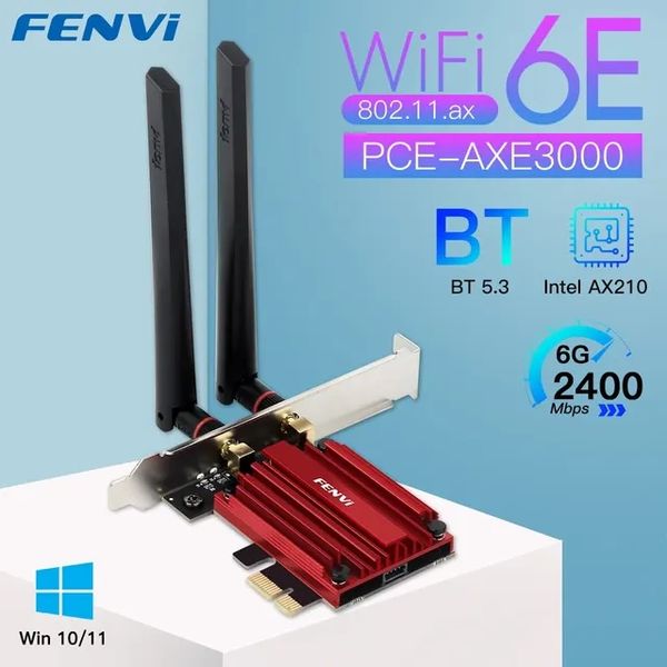 Трехдиапазонный PCI-E Wi-Fi 6E адаптер FENVI 2.4/5/6GHz 2400 Mbps + Bluetooth 5.3 89541 фото