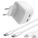 Комплект быстрой зарядки для Apple iPhone iPad Celebrat i14 40W Dual USB-C СЗУ для MacBook + кабель lightning id_2755 фото 1