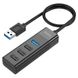 USB-hub хаб 4-в-1 поддержка накопителя до 1Tb HOCO HB25 Easy mix |USB to USB 3.0*1+USB 2.0*3| Черный 1634710491 фото 2