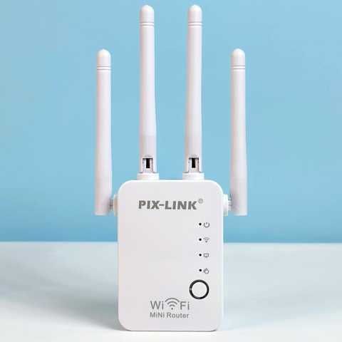Репітер підсилювач WiFi сигналу з 4-ма антенами ретранслятор Pix