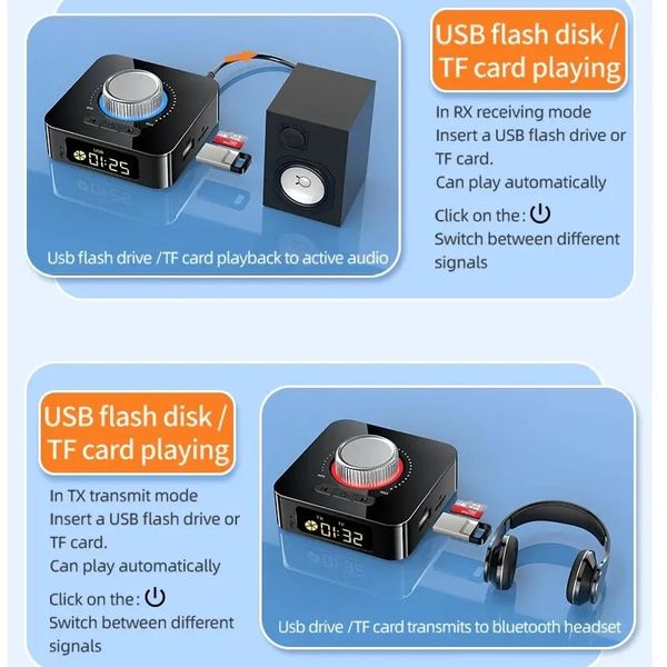 Bluetooth адаптер M5 с аккумулятором, аудио приемник стерео ресивер Stereo Music Wireless Bluetooth Receiver TF Card RCA 3.5mm AUX id_3121 фото