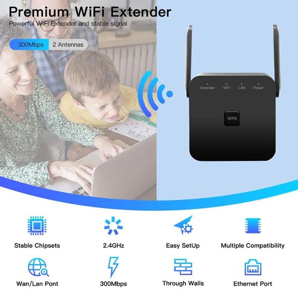 Ретранслятор WiFi Amplifier Pro 300 Мбит/с Расширитель, усилитель диапазона Wi-Fi репитер Wi-Fi repeater id_3076 фото