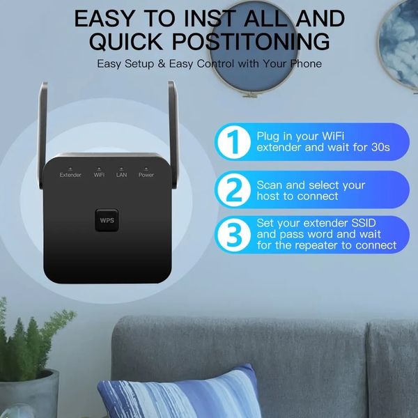 Ретранслятор WiFi Amplifier Pro 300 Мбит/с Расширитель, усилитель диапазона Wi-Fi репитер Wi-Fi repeater id_3076 фото