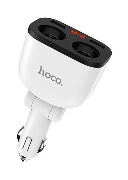 Авто зарядное, разветвитель прикуривателя Hoco Z28 Power ocean 12/24V (на 2 выхода + USB), вольтметр 1575330622 фото