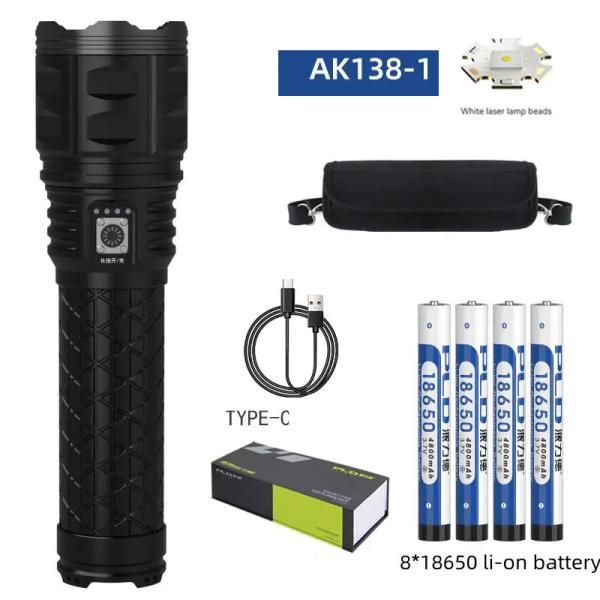 Потужний прожектор-ліхтар-лазер WHITE LASER LED AK138, PM60-TG, 10000 м power bank, світлова гармата, ЗП Type-C, id_3124 фото