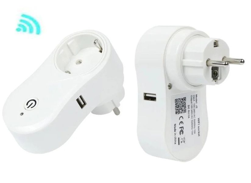 Умная Wi-Fi розетка Power Control 10A + USB дистанционная умная розетка Smart Life 1640304810 фото